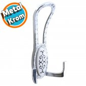 Mobilya Portmanto Vestiyer Duvar Askısı Metal Dolap Elbise Askılığı Krom Beyaz Desenli - 1