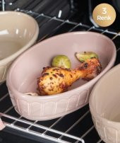 Acar 5599 Mina Porselen Oval Fırın Kabı 26 Cm - 1