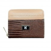 Dokulu Kahverengi Deri  Kadın  Kartlık & Cüzdan - 1