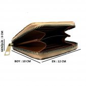 Dokulu Kahverengi Deri  Kadın  Kartlık & Cüzdan - 4