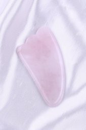 Pembe Kuvars Doğal Taş Gua Sha Yüz Masaj Taşı - 1