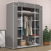 PORMET Çift Yandan Raflı Bez Dolap Gri - 1
