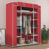 YükselenTicaret Çift Yandan Raflı Bez Dolap Güçlendirilmiş Pvc Profil Kaliteli KIRMIZI - 1