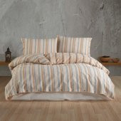 Clasy Butik Native Serisi Çift Kişilik Nevresim Takımı Velena v1 Somon thumbnail 1