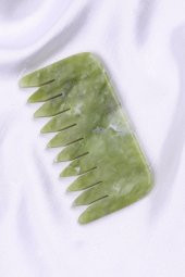 Yeşim Doğal Taş Tarak Model Yüz Masaj Taşı - 1