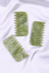 Yeşim Doğal Taş Tarak Model Yüz Masaj Taşı - 2