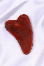 Akik Doğal Taş Gua Sha Yüz Masaj Taşı - 1
