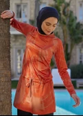 Batik Tarçın Tesettür Mayo Üstü - 1