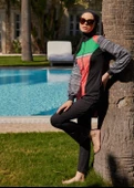Tesettür Mayo - Çizgili Spor Pembe - 3