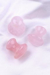 Pembe Kuvars Doğal Taş Mantar Şekilli Masaj Taşı - 1