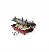İnova Camlı Elektrikli Izgara Barbekü Emaye Gövdeli-Tepsili IB-320022 - 3