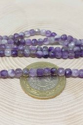 Ametist Taşı Küp Şekilli Dizi 4mm thumbnail 3