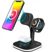 Coofbe Super Şarj  5in1 Masaüstü Şarj Standı Ve Gece Lambası İphone 12 13 14 Pro Max Şarj Standı LED Işıklı - 1