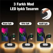 Coofbe Super Şarj  5in1 Masaüstü Şarj Standı Ve Gece Lambası İphone 12 13 14 Pro Max Şarj Standı LED Işıklı - 3