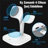 Coofbe Super Şarj  5in1 Masaüstü Şarj Standı Ve Gece Lambası İphone 12 13 14 Pro Max Şarj Standı LED Işıklı - 10