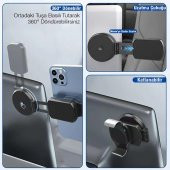 Coofbe 3in1 Mıknatıslı Araç Tutucu Masaüstü Telefon Standı ve Monitör Standı Katlanabilir Laptop Telefon Tutucu - 6