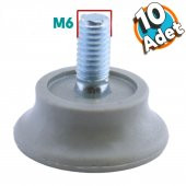 Bingo Rotil Ayak M6 Civatalı mm Gri Profil Yükseltme Ayağı 2.5 cm (10 ADET) thumbnail 1