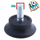 Bingo Rotil Ayak M6 Civatalı 6 mm Siyah Profil Yükseltme Ayağı 2.5 cm (10 ADET) - 1