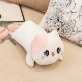 50 cm Beyaz / Pembe Kedi Peluş Oyuncak - 1