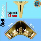 Mobilya Kanepe Yatak Sehpa TV Ünitesi Baza Koltuk Ayağı Gold Altın Renk 18 cm Ayak thumbnail 2