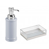 ZBOSP-C393 PORSELEN SIVI SABUNLUK VE AKRİLİK SABUNLUK 2 Lİ BANYO SETİ thumbnail 2