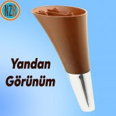 Mobilya Kanepe Yatak Sehpa TV Ünitesi Baza Koltuk Ayağı Kahverengi Krom Renk 12 cm Ayak thumbnail 3