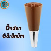 Mobilya Kanepe Yatak Sehpa TV Ünitesi Baza Koltuk Ayağı Kahverengi Krom Renk 12 cm Ayak thumbnail 5