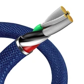 Baseus CAJY000003 Crystal Shine 2.4A 120 cm Lightning Şarj Kablosu Mavi - 5