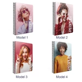 Gıpta People Spiralli 120 Yaprak Çizgili 17X24 Sert Kapak Defter - 1