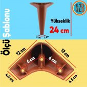 Mobilya Kanepe Yatak Puf Sehpa TV Ünitesi Çekyat Koltuk Ayağı 24 cm Kahverengi Baza Ayak - 2