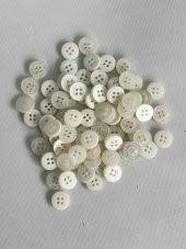 4 Delik Yuvarlak Beyaz Düğme 12mm 100 Adet - 2