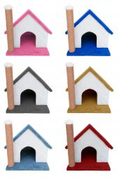 Büyük Kulübe Kedi Evi ve Tırmalama Sütunu - 1