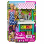 Barbie Çiftçi Pazarı Oyun Seti Barbie Bebek Pazar Tezgahı Kasa Sebzeler Ekmek Peynir Ve Çiçekleriyle - 5