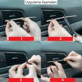 Araçiçi Klima Izgara Hava Çıkış Dekoratif Klima Şerit Karbon Siyah 10 AD - 3