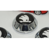 Skoda Logo Konik Jant Göbek Kapağı Seti 65mm - 3