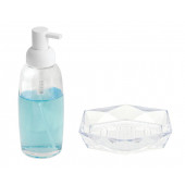 ZBOSP-C404 BAYAZ POMPALI CAM SIVI SABUNLUK VE SABUNLUK 2 Lİ BANYO SETİ thumbnail 3