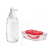 ZBOSP-C404 BAYAZ POMPALI CAM SIVI SABUNLUK VE SABUNLUK 2 Lİ BANYO SETİ thumbnail 4