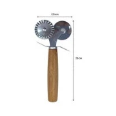 Çift Başlı Ahşap Saplı Pizza Kesici Paslanmaz Çelik Lüx Metal Hamur Kesici Hamur Pizza Kesici thumbnail 5