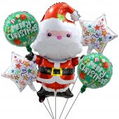 Yılbaşı Yeniyıl Dekorasyonu Helyuma Uyumlu Noel Baba Santa Folyo Balon Seti 5 Parça - 2