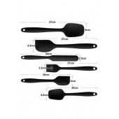Shop-set Isıya Dayanıklı Yanmaz Yapışmaz Silikon Spatula Seti 6 Parça SİYAH - 3