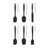 Shop-set Isıya Dayanıklı Yanmaz Yapışmaz Silikon Spatula Seti 6 Parça SİYAH - 4