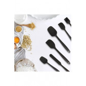 Shop-set Isıya Dayanıklı Yanmaz Yapışmaz Silikon Spatula Seti 6 Parça SİYAH - 8