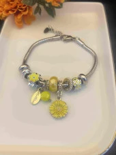 Aksesuar Çarşısı Sarı Papatya Charm Bileklik thumbnail 1