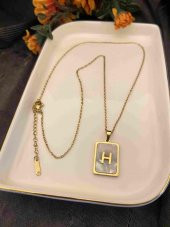 Aksesuar Çarşısı Sedefli H Harfi Kolye Gold thumbnail 1