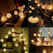 h Hasır Toplar Led Işık 2 metre GÜN IŞIĞI Dekor Lambası - 3