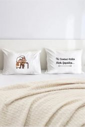 Sonsuza Kadar Mutlu Yaşadılar Pamuklu Çift Kişilik 50x70 cm Yastık Kılıfı Seti - 1