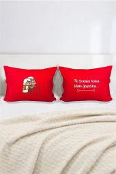 Sonsuza Kadar Mutlu Yaşadılar Pamuklu Çift Kişilik 50x70 cm Yastık Kılıfı Seti - 1