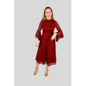 Aisha ispanyol Kol Güpürlü Abiye Elbise (0194) - 2