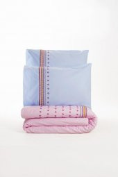 Cotton Box Brode Ranforce Çift Kişilik Nevresim Takımı Tatum Mavi - 3