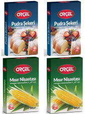 Orçel Pudra Şekeri 2x250gr. + Orçel Mısır Nişastası 2x200gr. SET - 1
